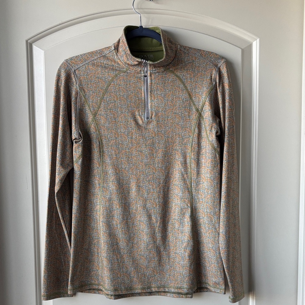 Dover 1/4 Zip- S- Green/Orange/Blue Pattern